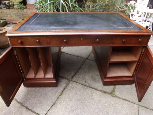 fig 3. Early C19th Regency period mahogany double-sided pedestal 'partners' desk.
