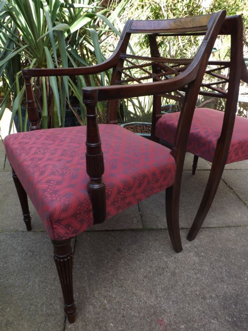 PAIR OF LATE C18TH EARLY C19TH GEORGE III PERIOD MAHOGANY ARMCHAIRS - ADDITIONAL PHOTO 5