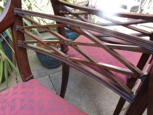PAIR OF LATE C18TH EARLY C19TH GEORGE III PERIOD MAHOGANY ARMCHAIRS - ADDITIONAL PHOTO 7
