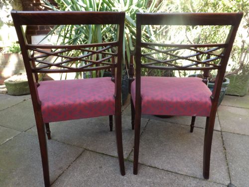 PAIR OF LATE C18TH EARLY C19TH GEORGE III PERIOD MAHOGANY ARMCHAIRS - ADDITIONAL PHOTO 8