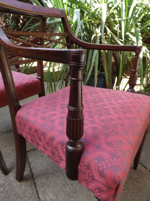 PAIR OF LATE C18TH EARLY C19TH GEORGE III PERIOD MAHOGANY ARMCHAIRS - ADDITIONAL PHOTO 9
