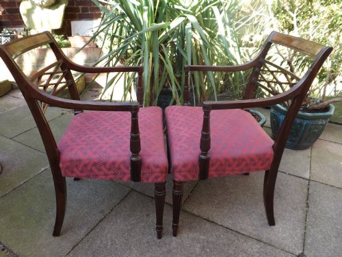 PAIR OF LATE C18TH EARLY C19TH GEORGE III PERIOD MAHOGANY ARMCHAIRS - ADDITIONAL PHOTO 10