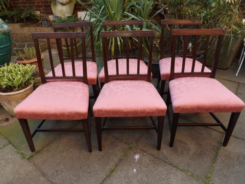 Set of 6 C18th George III Period Cuban Mahogany Dining Chairs.
