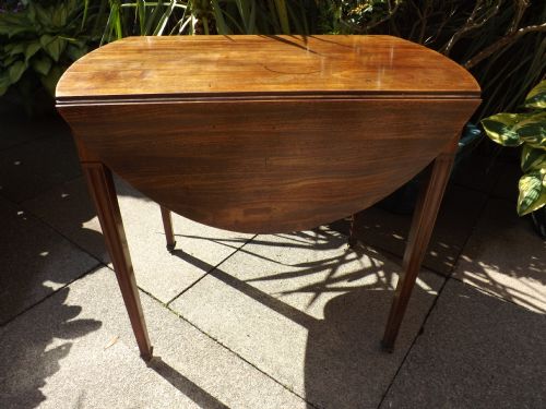 LATE C18TH GEORGE III PERIOD MAHOGANY OVAL PEMBROKE TABLE - ADDITIONAL PHOTO 9