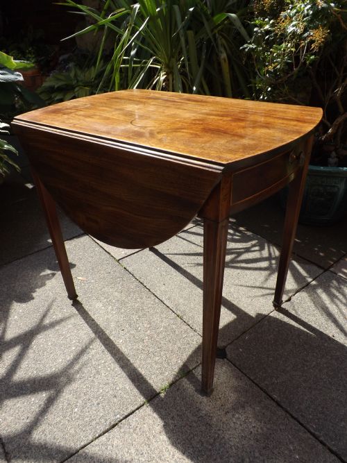 LATE C18TH GEORGE III PERIOD MAHOGANY OVAL PEMBROKE TABLE - ADDITIONAL PHOTO 13