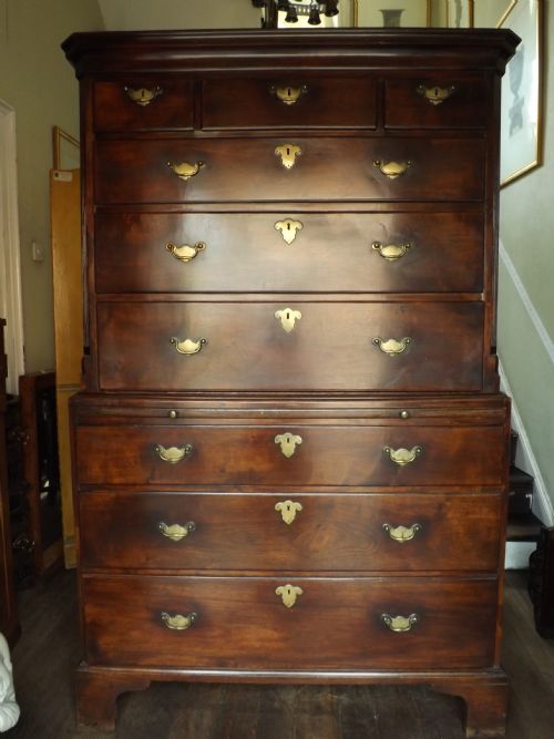 C18th George II Period 'Red Walnut' Chest-on-chest