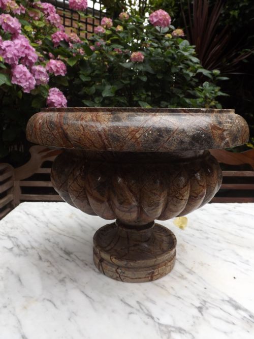 Late C19th Italian 'Scagliola' / Simulated Marble Campana-shaped Jardinière or Wine-cooler.