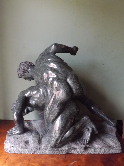 fig 1. Imposing C19th Italian 'Grand Tour' souvenir carved serpentine marble sculpture group ,after the antique, of