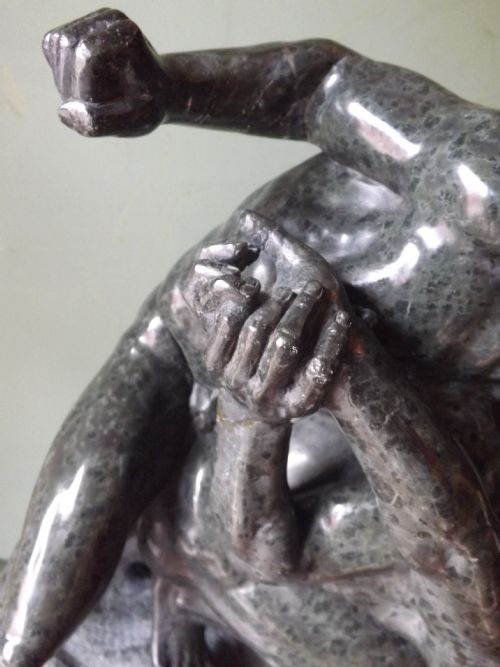 fig 4. Imposing C19th Italian 'Grand Tour' souvenir carved serpentine marble sculpture group ,after the antique, of
