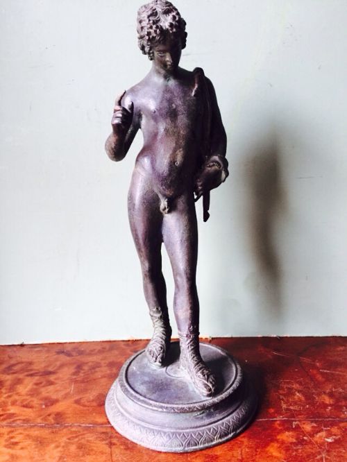 C19th Italian 'Grand Tour' Souvenir Bronze Sculpture After the Antique, of "Dionysus",  Known as "Narcissus".