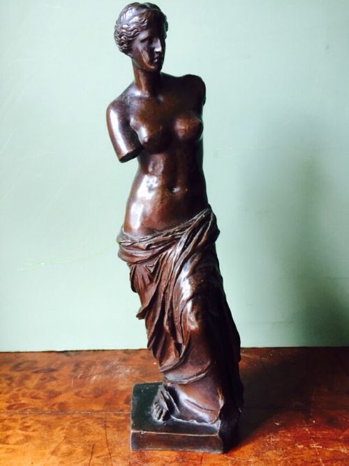C19th French 'Grand Tour' Souvenir Bronze Statue, After the Antique, "Venus Di Milo" by Bardedienne Foundry.