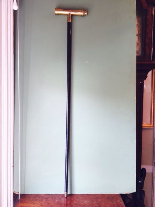 Rare C19th Brass Telescope Gentlemans Walking Stick
