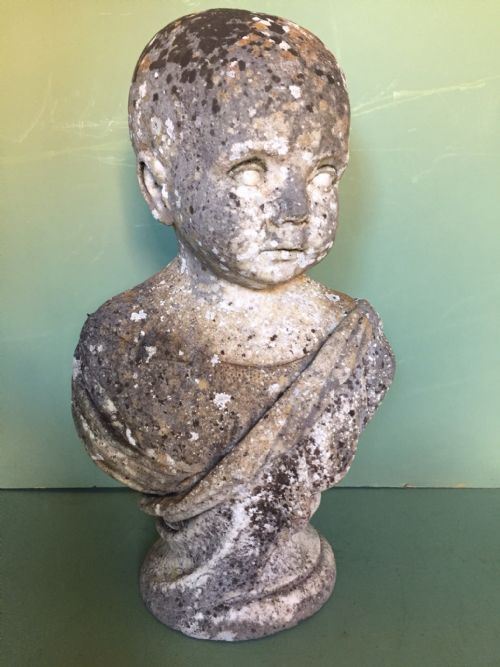 Late C18th/early C19th Carved Marble Bust Study of Child .
