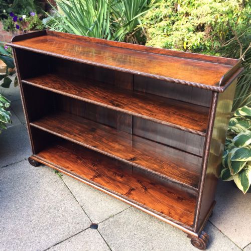 fig 1. Early C19th Regency period rosewood open 'dwarf' bookcase.
