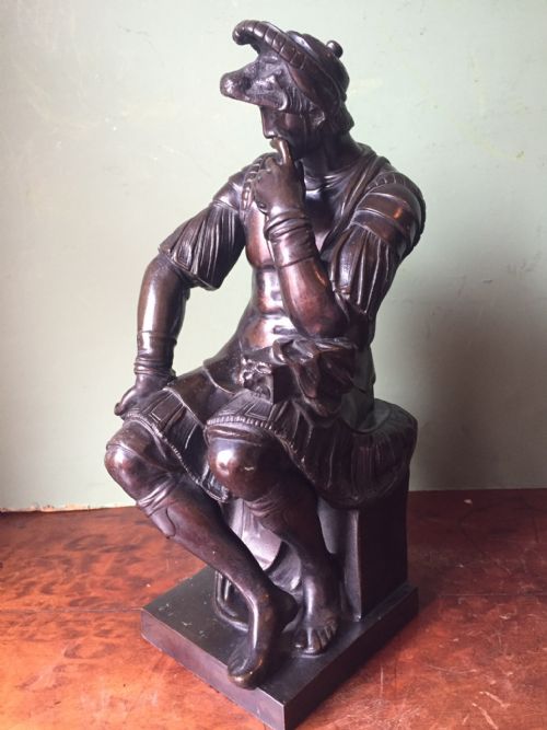 C19TH ITALIAN BRONZE 'GRAND TOUR' SOUVENIR STATUE OF LORENZO DE MEDICI - ADDITIONAL PHOTO 1