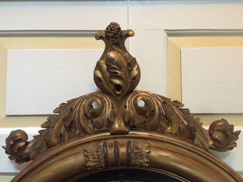 fig 2. Early C19th Regency period carved gilt-wood framed 'girandole' convex -plate mirror