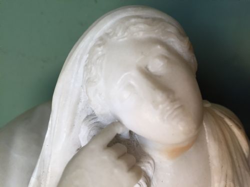 fig 3. Fine C19th carved alabaster sculpture study after the antique of Lucretia , modelled as a sleeping Ariadne .