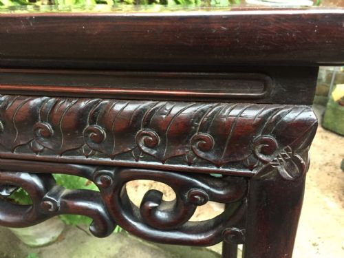 C19TH CHINESE LATE QING DYNASTY CARVED HARDWOOD CENTRESIDE OR CONSOLE TABLE - ADDITIONAL PHOTO 5