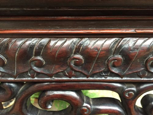 C19TH CHINESE LATE QING DYNASTY CARVED HARDWOOD CENTRESIDE OR CONSOLE TABLE - ADDITIONAL PHOTO 7