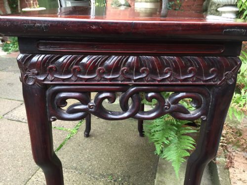 C19TH CHINESE LATE QING DYNASTY CARVED HARDWOOD CENTRESIDE OR CONSOLE TABLE - ADDITIONAL PHOTO 8