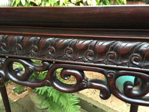 C19TH CHINESE LATE QING DYNASTY CARVED HARDWOOD CENTRESIDE OR CONSOLE TABLE - ADDITIONAL PHOTO 13