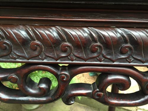 C19TH CHINESE LATE QING DYNASTY CARVED HARDWOOD CENTRESIDE OR CONSOLE TABLE - ADDITIONAL PHOTO 10