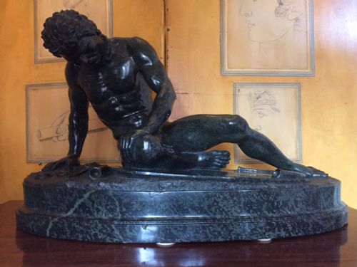 fig 1. Impressive late C19th large-scale Italian carved serpentine marble 'Grand Tour' souvenir sculpture ,after the antique ,