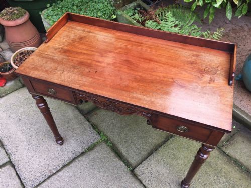 C19TH WILLIAM IV PERIOD MAHOGANY KNEEHOLE DRESSING OR WRITING TABLE - ADDITIONAL PHOTO 4