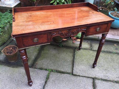 C19TH WILLIAM IV PERIOD MAHOGANY KNEEHOLE DRESSING OR WRITING TABLE - ADDITIONAL PHOTO 9