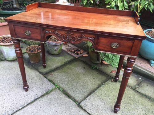 C19TH WILLIAM IV PERIOD MAHOGANY KNEEHOLE DRESSING OR WRITING TABLE - ADDITIONAL PHOTO 1