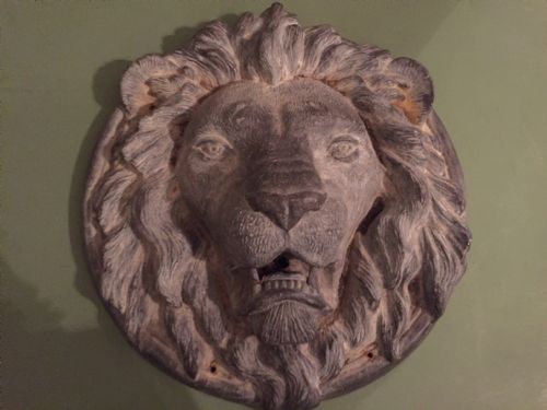 C19th Cast-lead Lion's Mask Wall-fountain Roundel