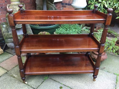 C19th William IV Period Mahogany 3-Tier Buffet or Dumb-waiter