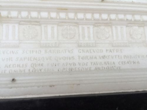 fig 2. C19th Italian 'Grand Tour' souvenir ,after the antique, carved marble reduction of the Tomb of Scipio.