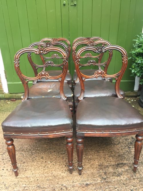 SET OF 6 C19TH WILLIAM IV PERIOD CARVED ROSEWOOD DINING CHAIRS - ADDITIONAL PHOTO 2