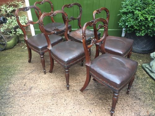 SET OF 6 C19TH WILLIAM IV PERIOD CARVED ROSEWOOD DINING CHAIRS - ADDITIONAL PHOTO 9