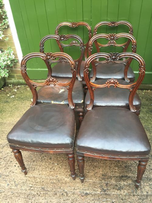 SET OF 6 C19TH WILLIAM IV PERIOD CARVED ROSEWOOD DINING CHAIRS - ADDITIONAL PHOTO 13