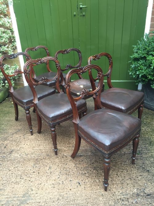 SET OF 6 C19TH WILLIAM IV PERIOD CARVED ROSEWOOD DINING CHAIRS - ADDITIONAL PHOTO 1