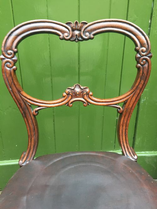 SET OF 6 C19TH WILLIAM IV PERIOD CARVED ROSEWOOD DINING CHAIRS - ADDITIONAL PHOTO 3