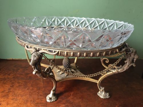 fig 1. Late C19th neo-classical design cut-glass and gilt-brass table centre-piece.