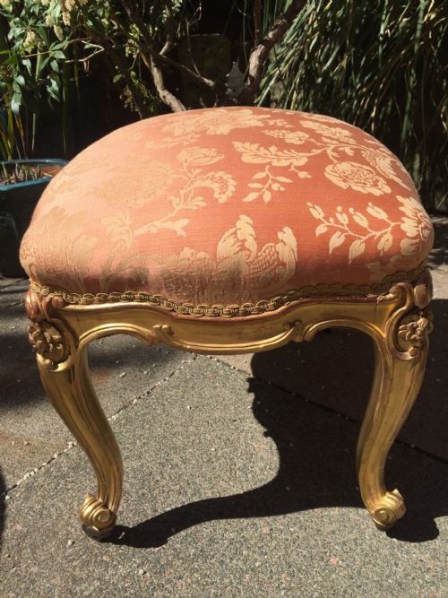 fig 1. C19th French carved gilt-wood stool.