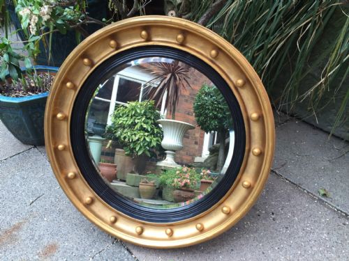 C19th Regency Style Circular Gilt-wood Mirror.