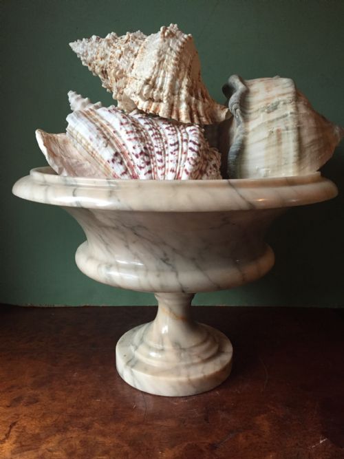 Large Early C20th Italian Turned Alabaster Tazza/bowl