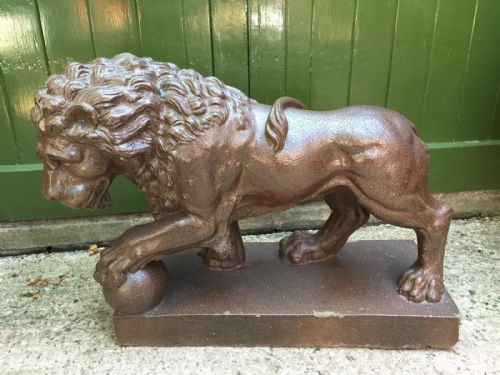 Large Late C19th/early C2oth French Stone-ware Salt-glaze Sculpture of "The Medici Lion".