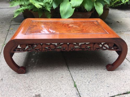 Late C19th Chinese Qing Dynasty Hardwood Scroll-end 'Kang' Table.