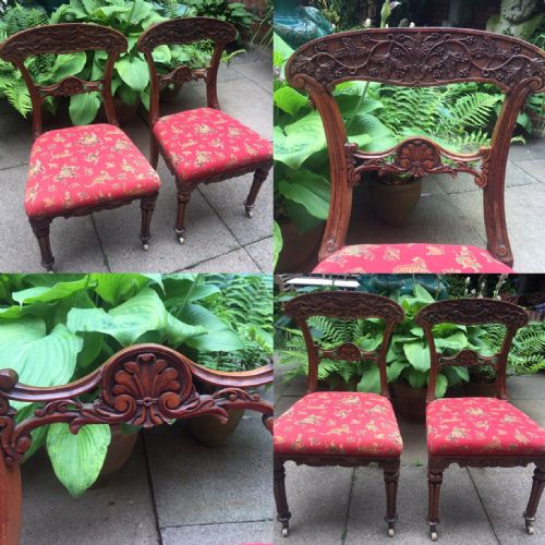 fig 1. Pair of early C19th Anglo-Indian carved teak side chairs.