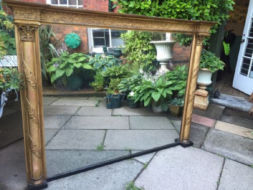 fig 1. Early C19th Regency gilt-wood classical design overmantel mirror of good large scale and proportion.