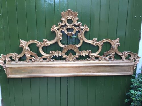 Early C20th Carved Gilt-wood Venetian Rococo Style Cresting Rail/ Bed-head Board.