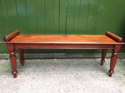 C19th William IV Period Mahogany Hall-bench .