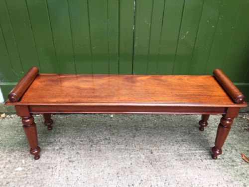 fig 1. C19th William IV period mahogany hall-bench .