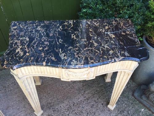 fig 3. Pair of C19th Neo-classical design pier or console tables incorporating C18th 'Portoro' marble tops.
